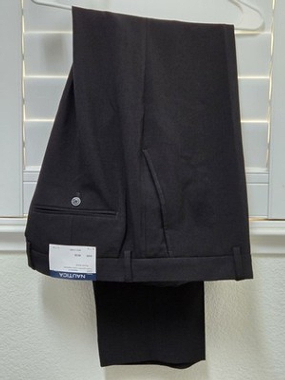 NWT Nautica Black Dress Pants Men's 38X32 Flat Front Stretch Suit Separate